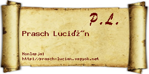 Prasch Lucián névjegykártya